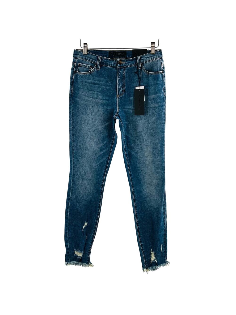 BLUE REVIVAL SZ 29 Florence blue Sienna distressed mid rise skinny jeans NTW 0B5